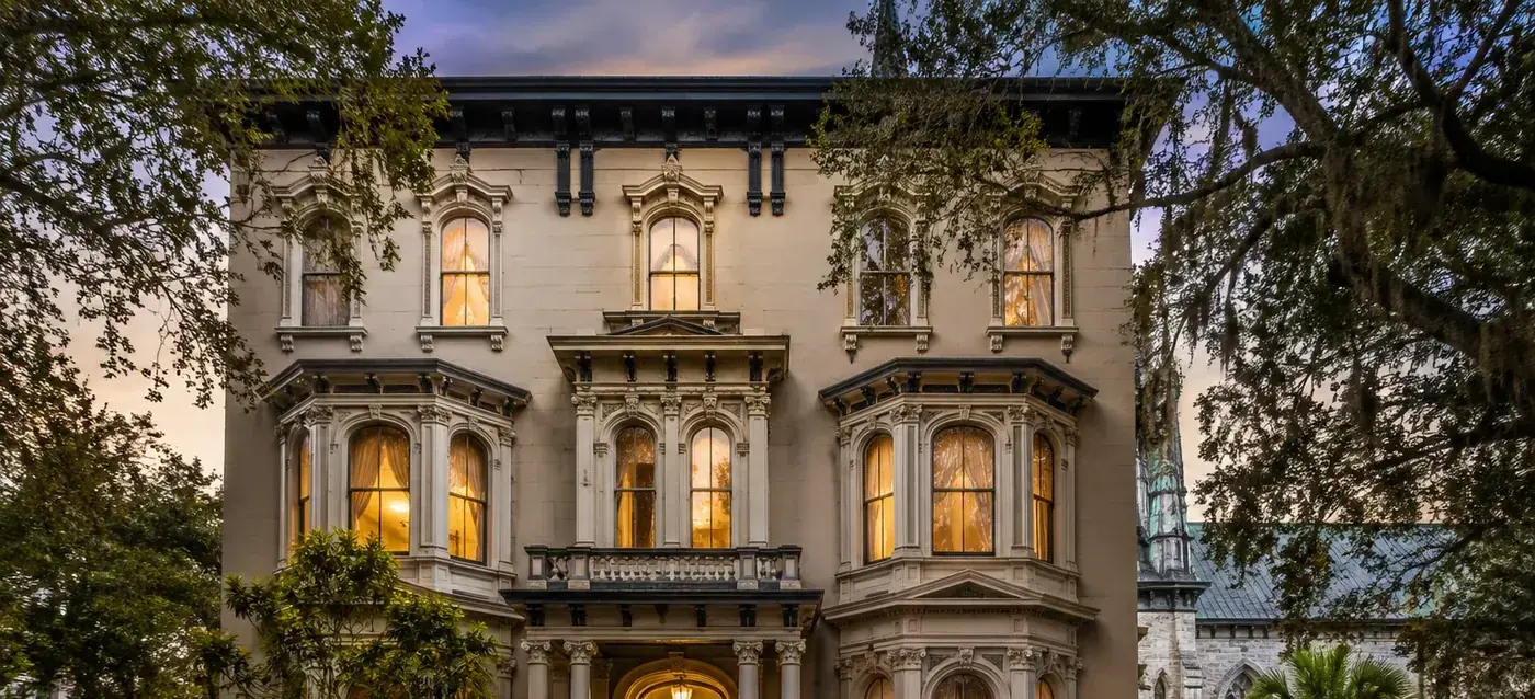 Historic architectural details of Hamilton-Turner Inn on Lafayette Square.